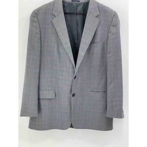 Club Room Houndstooth Blazer Men's Size 46 L Gray Plaid Sport‎ Cost Jacket